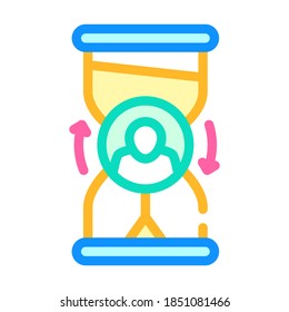 vector de icono de color de trabajo de horas extra signo de trabajo de horas extra. ilustración de símbolo aislado