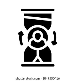 ovretime work glyph icon vector. ovretime work sign. isolated contour symbol black illustration