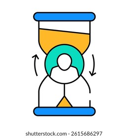 ovretime work line icon vector. ovretime work sign. isolated symbol illustration