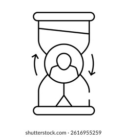 ovretime work line icon vector. ovretime work sign. isolated contour symbol black illustration