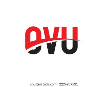 Letra OVU Ilustración del vector de diseño del logotipo inicial