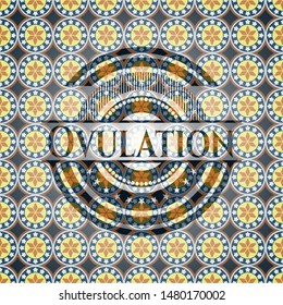 Ovulation arabesque badge. arabic decoration.