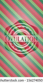 Ovulation christmas badge background. Vector Illustration. Detailed.