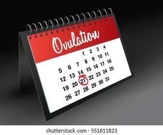 Ovulation Day mark on calendar vector illustration