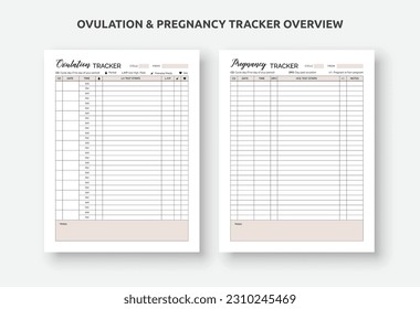 Ovulation and Pregnancy tracker template, Printable LH test sheet, OPK test planner pages, Fertility