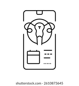 ovulation tracking gynecologist line icon vector. ovulation tracking gynecologist sign. isolated contour symbol black illustration