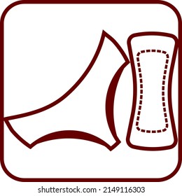 Ropa interior de ovulación, ilustración, vector sobre un fondo blanco.