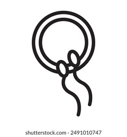 ovule being fertilized by sperm icon Black line art vector logo