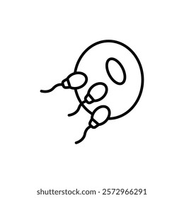 ovule being fertilized by sperm icon simple vector symbol