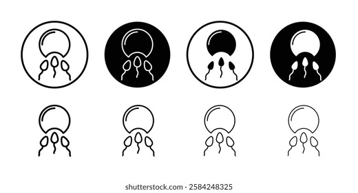 ovule being fertilized by sperm icon linear logo isolated