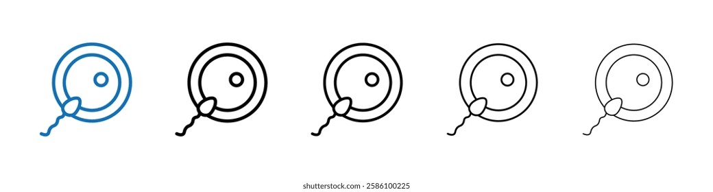 ovule being fertilized by sperm icon Outline vector logo for web ui