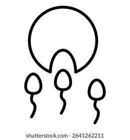 ovule being fertilized by sperm icon simple flat icon vector symbol