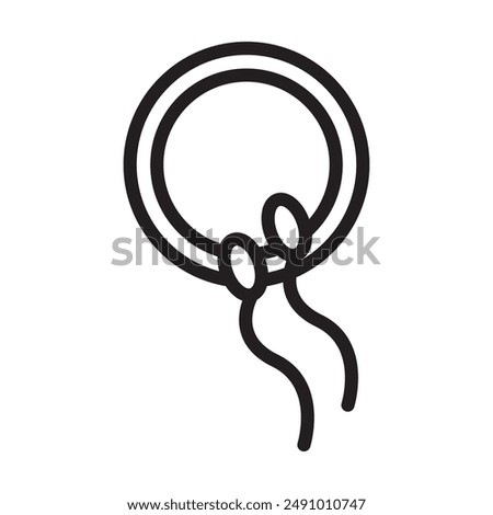 ovule being fertilized by sperm icon Black line art vector logo