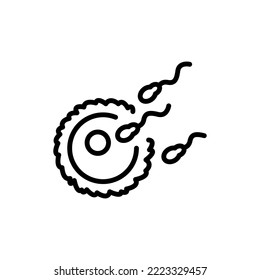 Ovum fertilization black line icon. Fertilization.