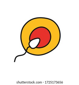 icono del doodle de fertilización de óvulo, ilustración vectorial