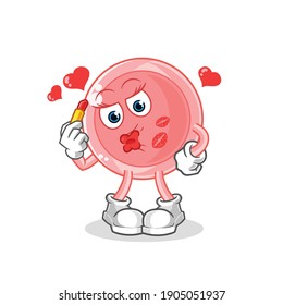 la mascota de maquillaje de óvulo. vector de dibujos animados