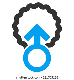 Ovum Penetration vector icon. Style is bicolor flat symbol, blue and gray colors, rounded angles, white background.