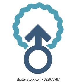 Ovum Penetration vector icon. Style is bicolor flat symbol, cyan and blue colors, rounded angles, white background.