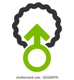 Ovum Penetration vector icon. Style is bicolor flat symbol, eco green and gray colors, rounded angles, white background.