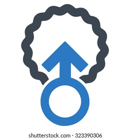 Ovum Penetration vector icon. Style is bicolor flat symbol, smooth blue colors, rounded angles, white background.