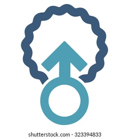 Ovum Penetration vector icon. Style is bicolor flat symbol, cyan and blue colors, rounded angles, white background.