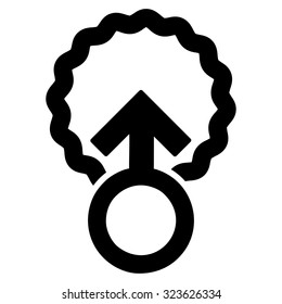 Ovum Penetration vector icon. Style is flat symbol, black color, rounded angles, white background.