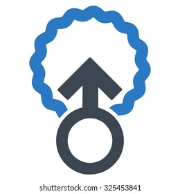 Ovum Penetration vector icon. Style is bicolor flat symbol, smooth blue colors, rounded angles, white background.