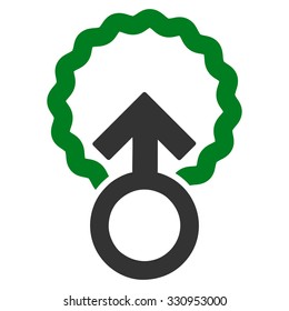 Ovum Penetration vector icon. Style is bicolor flat symbol, green and gray colors, rounded angles, white background.