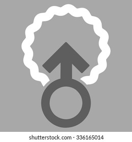 Ovum Penetration vector icon. Style is bicolor flat symbol, dark gray and white colors, rounded angles, silver background.
