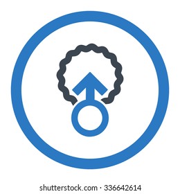 Ovum Penetration vector icon. Style is bicolor flat rounded symbol, smooth blue colors, rounded angles, white background.