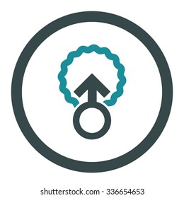 Ovum Penetration vector icon. Style is bicolor flat rounded symbol, soft blue colors, rounded angles, white background.