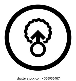 Ovum Penetration vector icon. Style is flat rounded symbol, black color, rounded angles, white background.