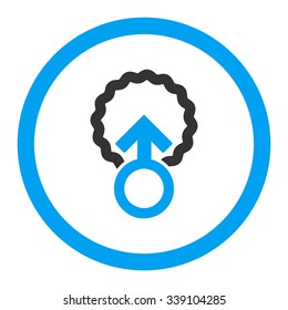 Ovum Penetration vector icon. Style is bicolor flat rounded symbol, blue and gray colors, rounded angles, white background.