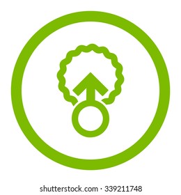 Ovum Penetration vector icon. Style is flat rounded symbol, eco green color, rounded angles, white background.