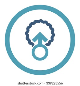 Ovum Penetration vector icon. Style is bicolor flat rounded symbol, cyan and blue colors, rounded angles, white background.