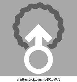 Ovum Penetration vector icon. Style is bicolor flat symbol, dark gray and white colors, rounded angles, silver background.