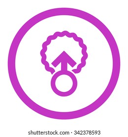 Ovum Penetration vector icon. Style is flat rounded symbol, violet color, rounded angles, white background.