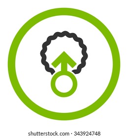 Ovum Penetration vector icon. Style is bicolor flat rounded symbol, eco green and gray colors, rounded angles, white background.