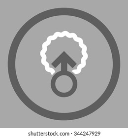 Ovum Penetration vector icon. Style is bicolor flat rounded symbol, dark gray and white colors, rounded angles, silver background.