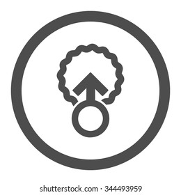 Ovum Penetration vector icon. Style is flat rounded symbol, gray color, rounded angles, white background.