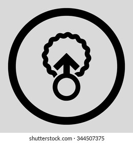 Ovum Penetration vector icon. Style is flat rounded symbol, black color, rounded angles, light gray background.