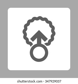 Ovum Penetration vector icon. Style is flat rounded square button, dark gray and white colors, silver background.