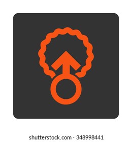 Ovum Penetration vector icon. Style is flat rounded square button, orange and gray colors, white background.