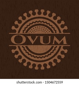Ovum retro wood emblem. Vector Illustration.