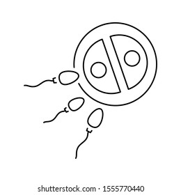 Ovum separation icon. Simple line, outline vector of artificial insemination icons for ui and ux, website or mobile application