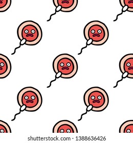 ovum and sperm seamless doodle pattern