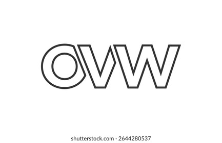 OVW logo design template with strong and modern bold text. Initial based vector logotype featuring simple and minimal typography. Trendy company identity ideal for businesses brand presence.