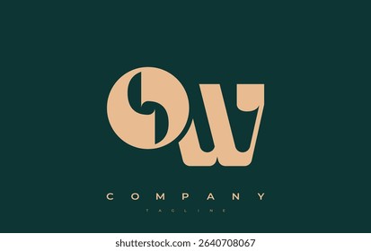 OW Abstract Geometric Logo Design. Modern and elegant logo design with simplistic typography elements, showcasing branding excellence.