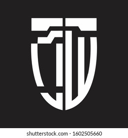 OW Abstract logo monogram with emblem style isolated on black background
