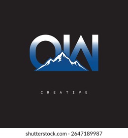 OW Creative Mountain Logo – Bold Gradient Letter mark Branding Design for Business  Outdoor Brands	
